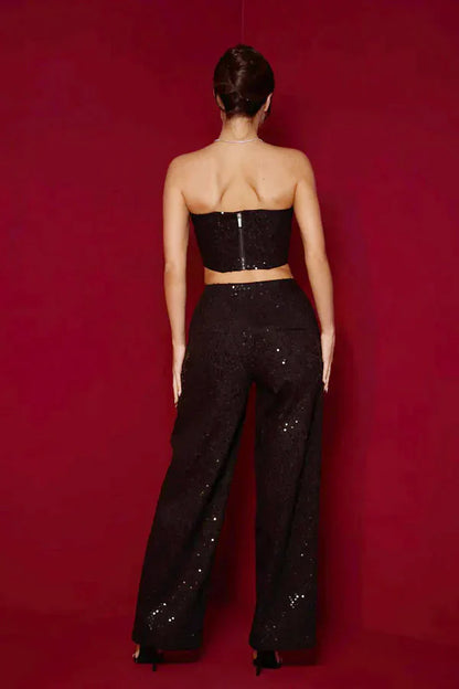 Amora™ Completo Pantalone Jeans con Paillettes Belinda