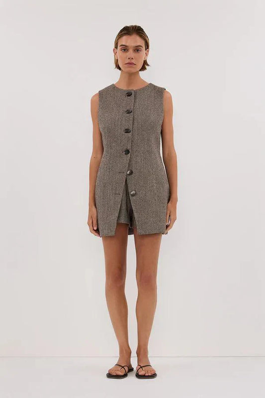 Amora™ Completo Tunica Gilet Tweed Frankie Choc