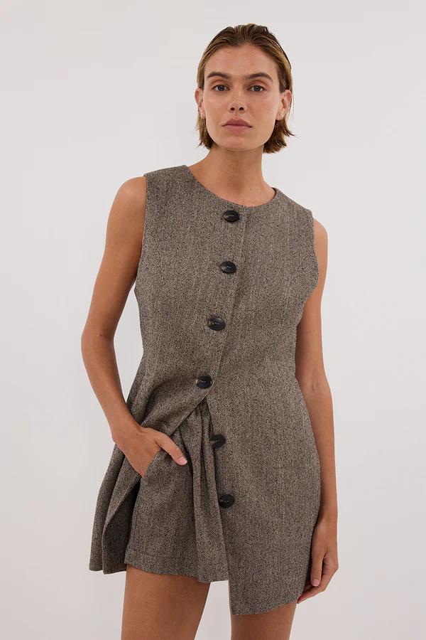 Amora™ Completo Tunica Gilet Tweed Frankie Choc
