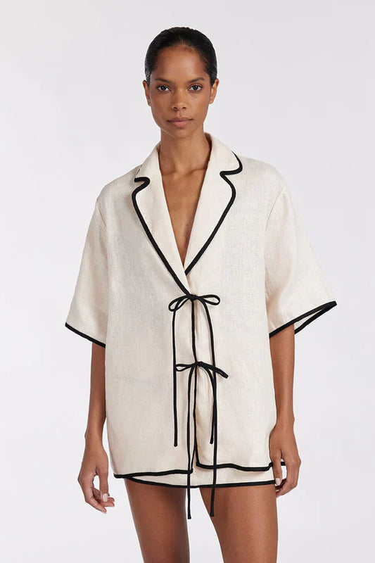 Amora™ Camicia di Lino Crema