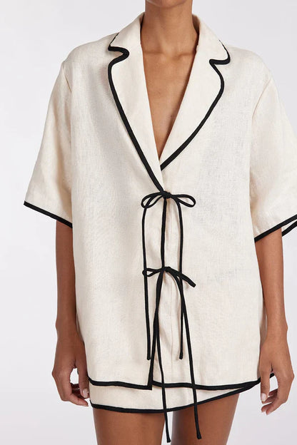Amora™ Camicia di Lino Crema