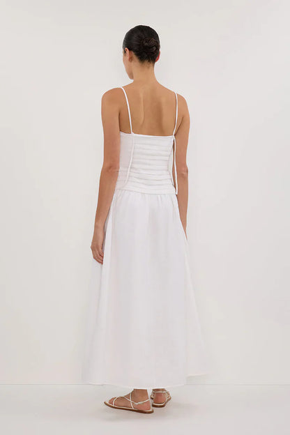 Amora™ Abito Midi di Lino Bianco