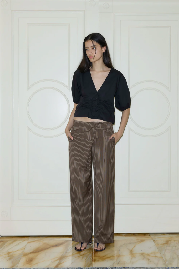 Amora™ Pantaloni a Righe Pieghettati