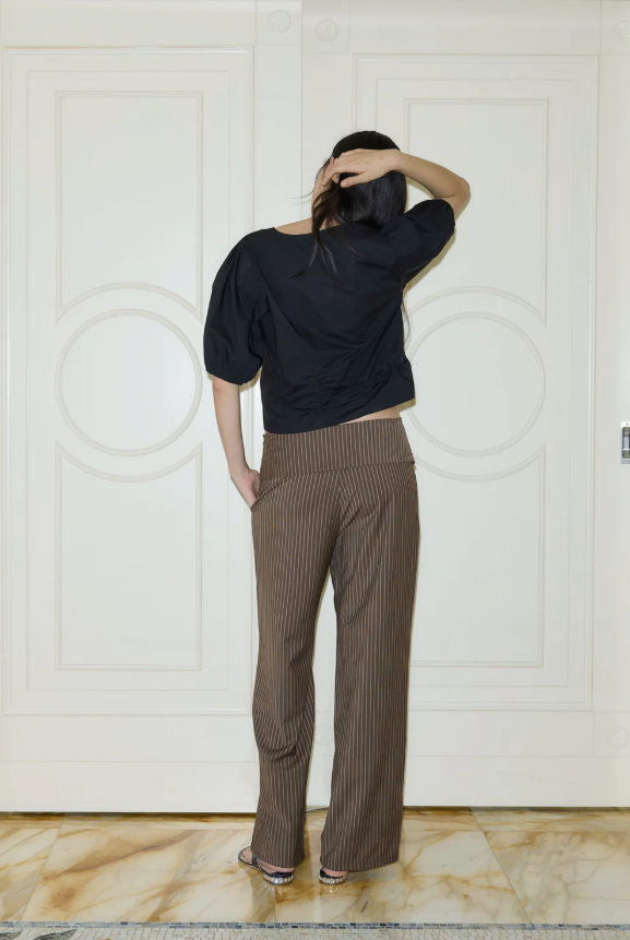 Amora™ Pantaloni a Righe Pieghettati