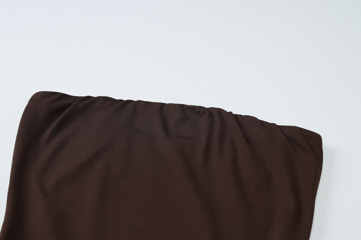 Amora™ Abito Maxi Strapless con Dettaglio Spacco