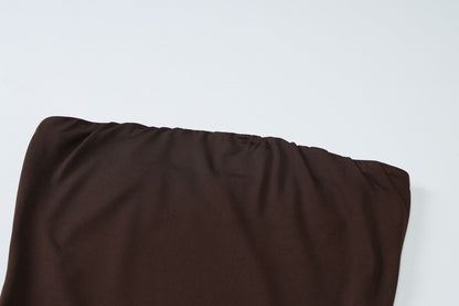 Amora™ Abito Maxi Strapless con Dettaglio Spacco
