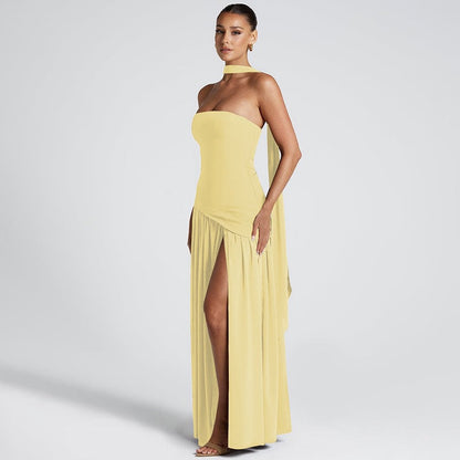 Amora™ Abito Maxi Strapless con Dettaglio Spacco