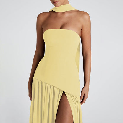 Amora™ Abito Maxi Strapless con Dettaglio Spacco