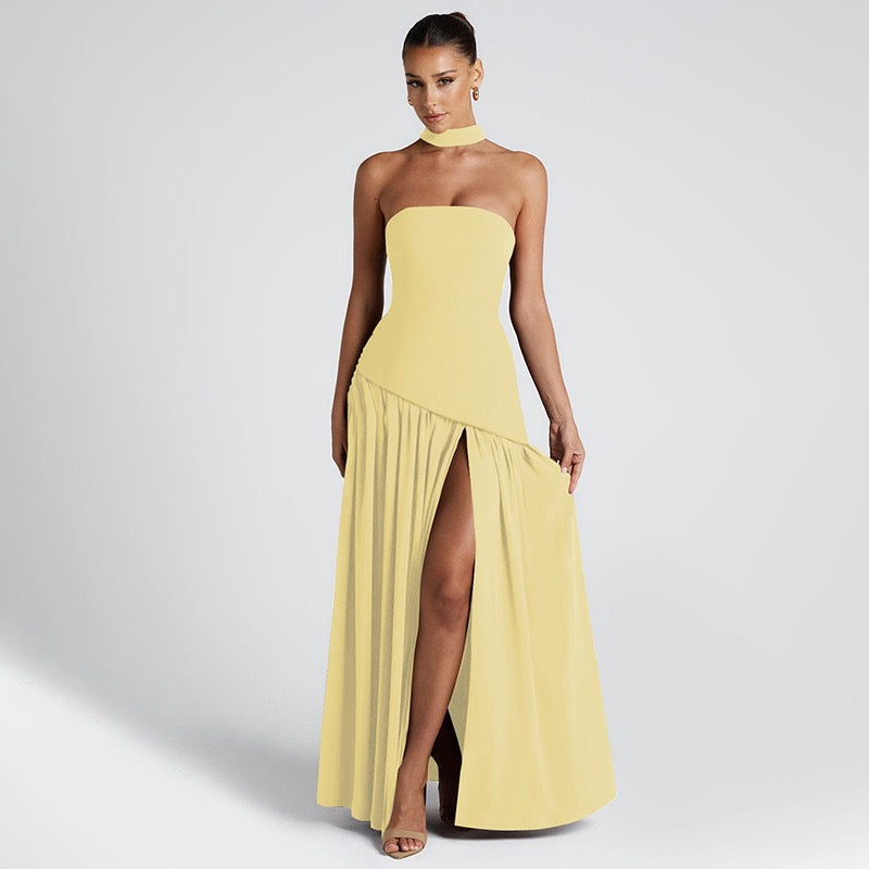 Amora™ Abito Maxi Strapless con Dettaglio Spacco