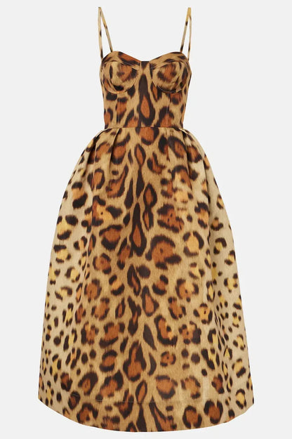 Amora™ Abito Midi Bustier Stampa Leopardata