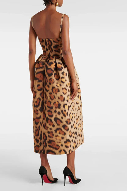 Amora™ Abito Midi Bustier Stampa Leopardata