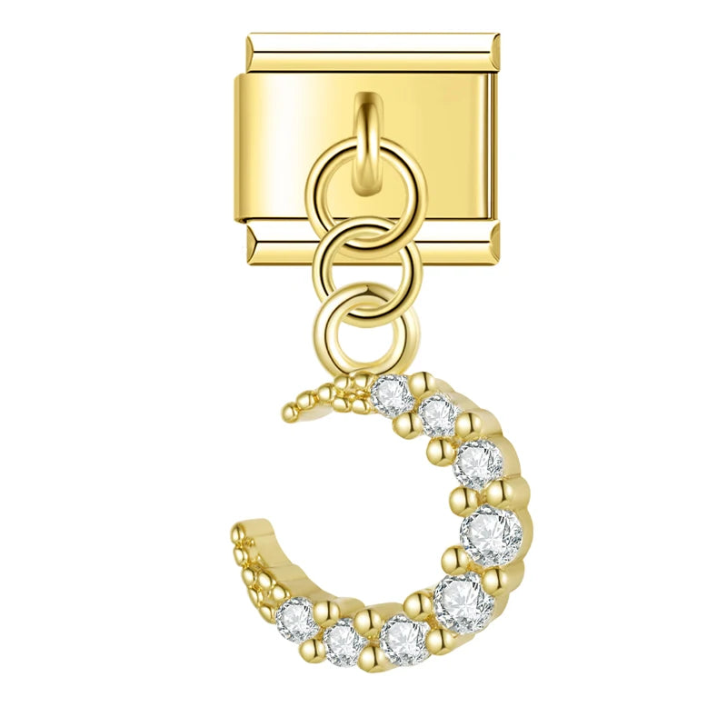 Dazzling Moon Charm Gold