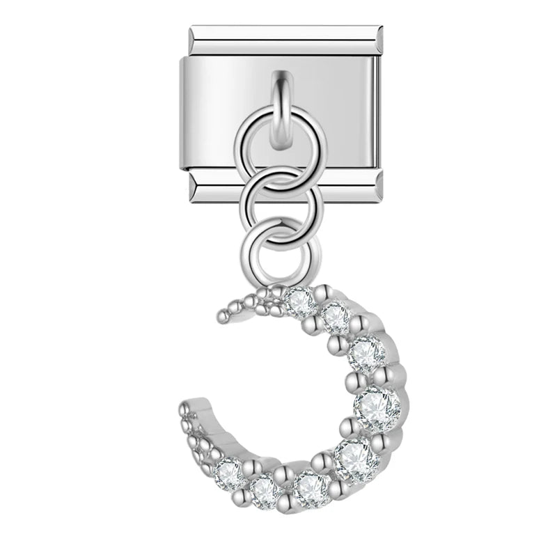 Dazzling Moon Charm Silver