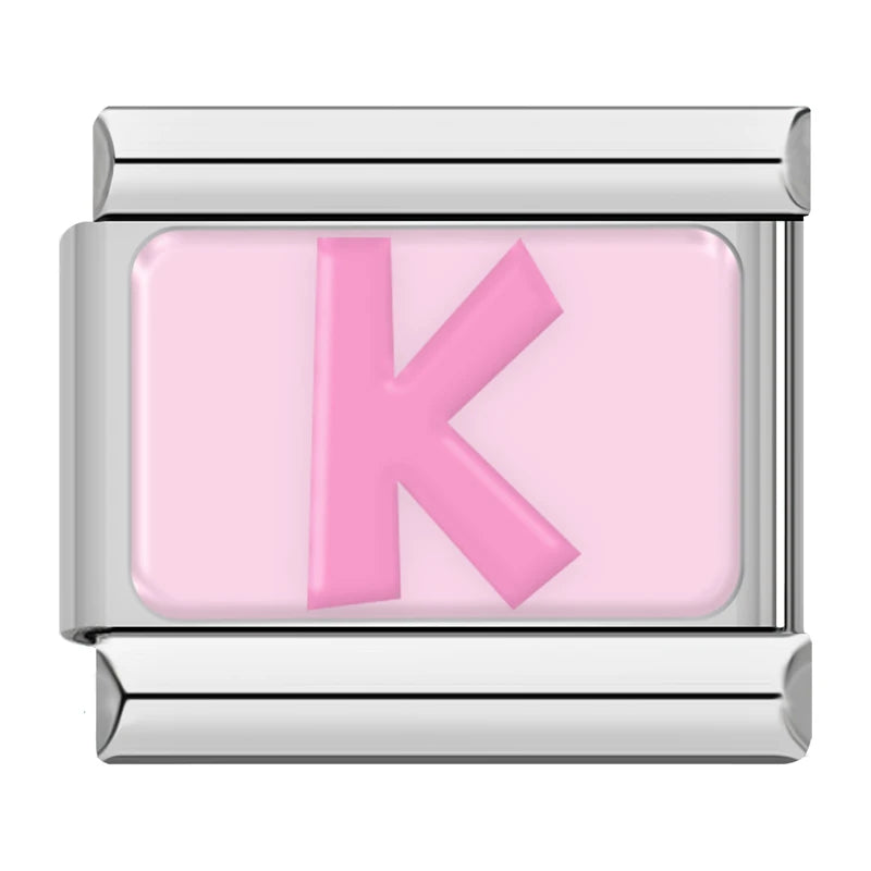 Pink Letter Charm