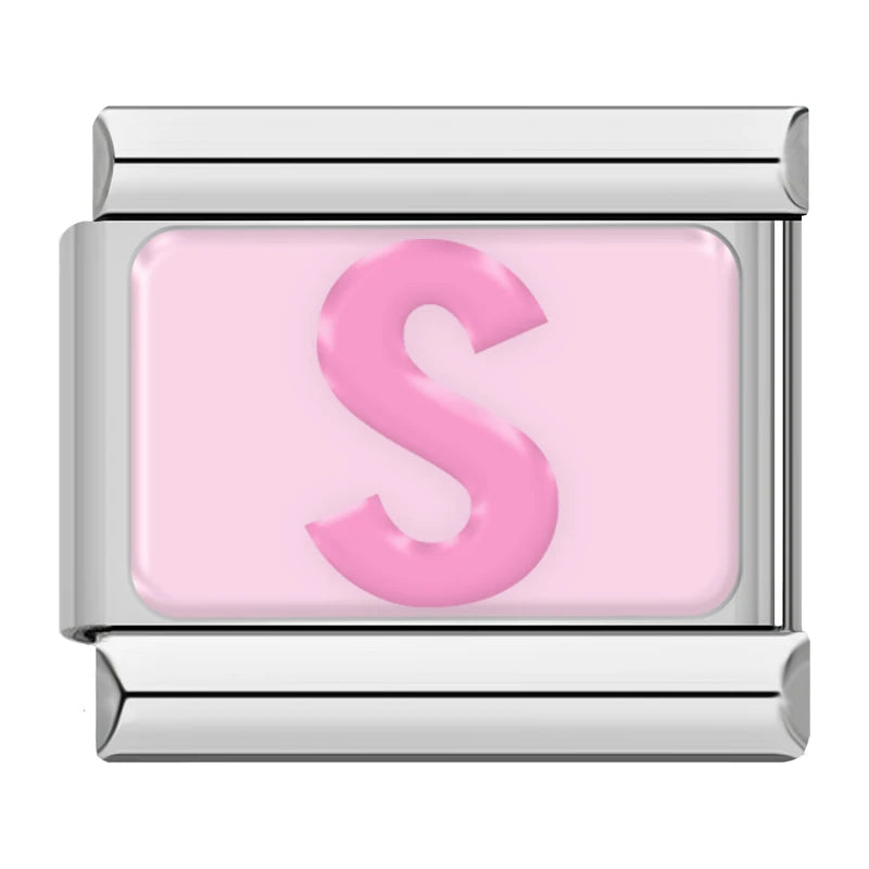 Pink Letter Charm