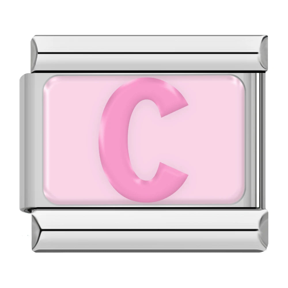 Pink Letter Charm