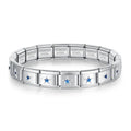 Hapiship Engros Armbånd Smykker Blå Hjerte Rund STJERNE Italiensk Elastisk Sjarmarmbånd Mote Armbånd i Rustfritt Stål G125