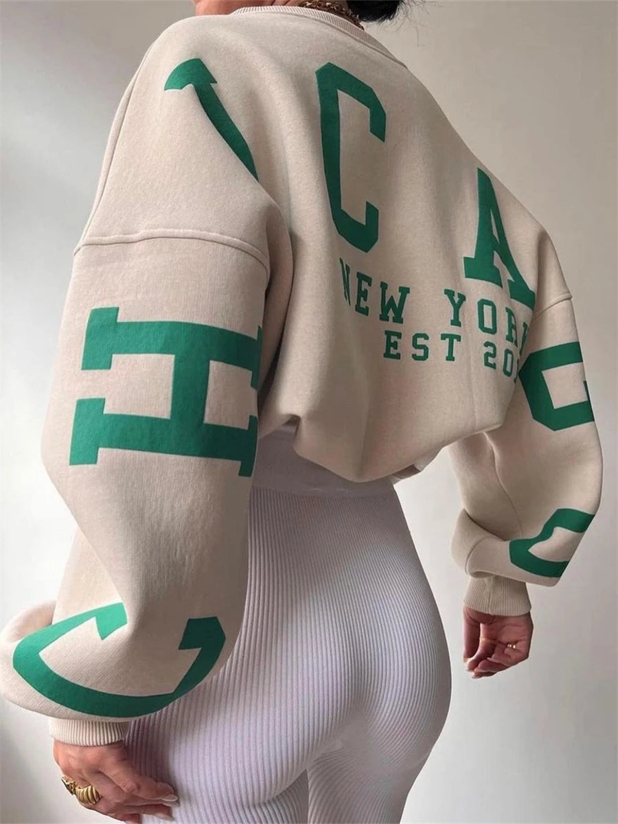 Isabel Back Letters Baskılı Oversize Sweatshirt