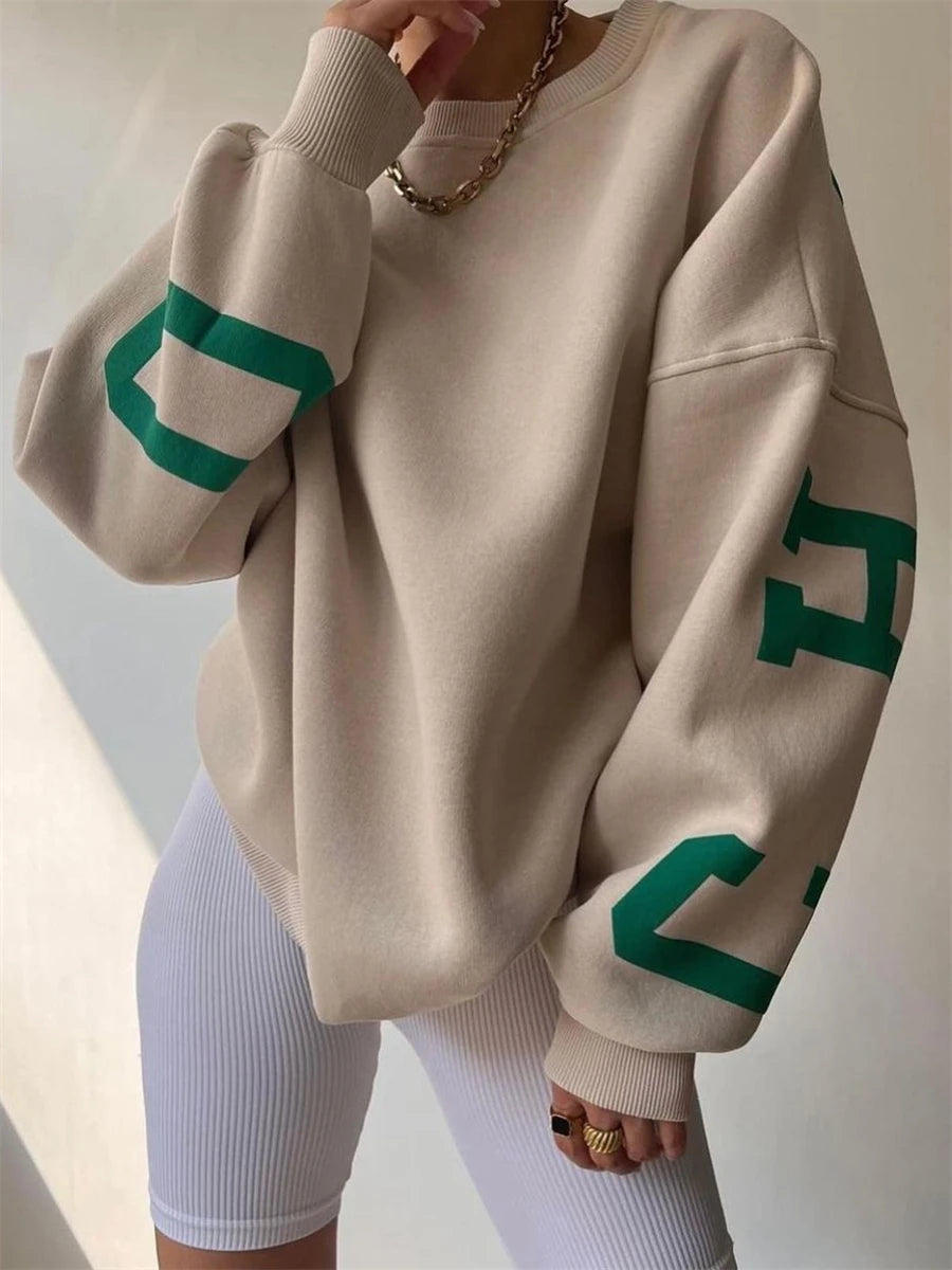 Isabel Back Letters Baskılı Oversize Sweatshirt