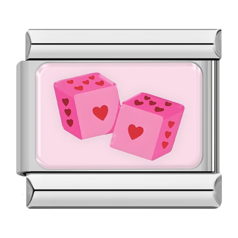 Pink Dice Charm