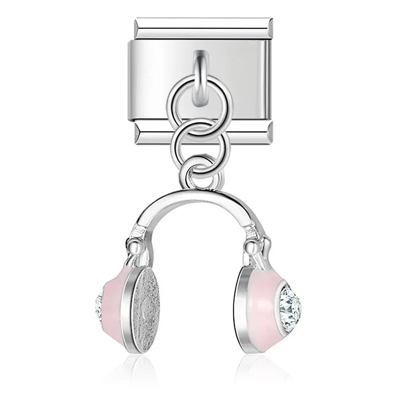 Pink Headphones Charm