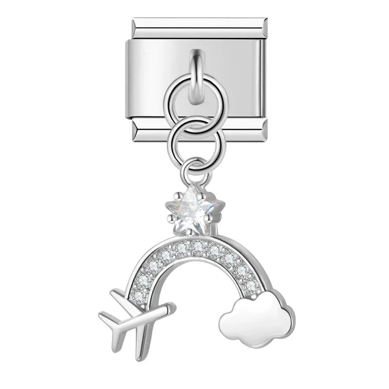 Rainbow Flight Charm Sølv