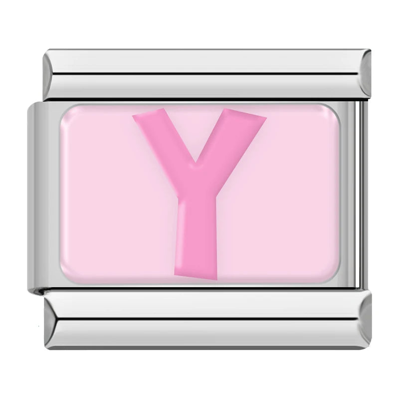 Pink Letter Charm