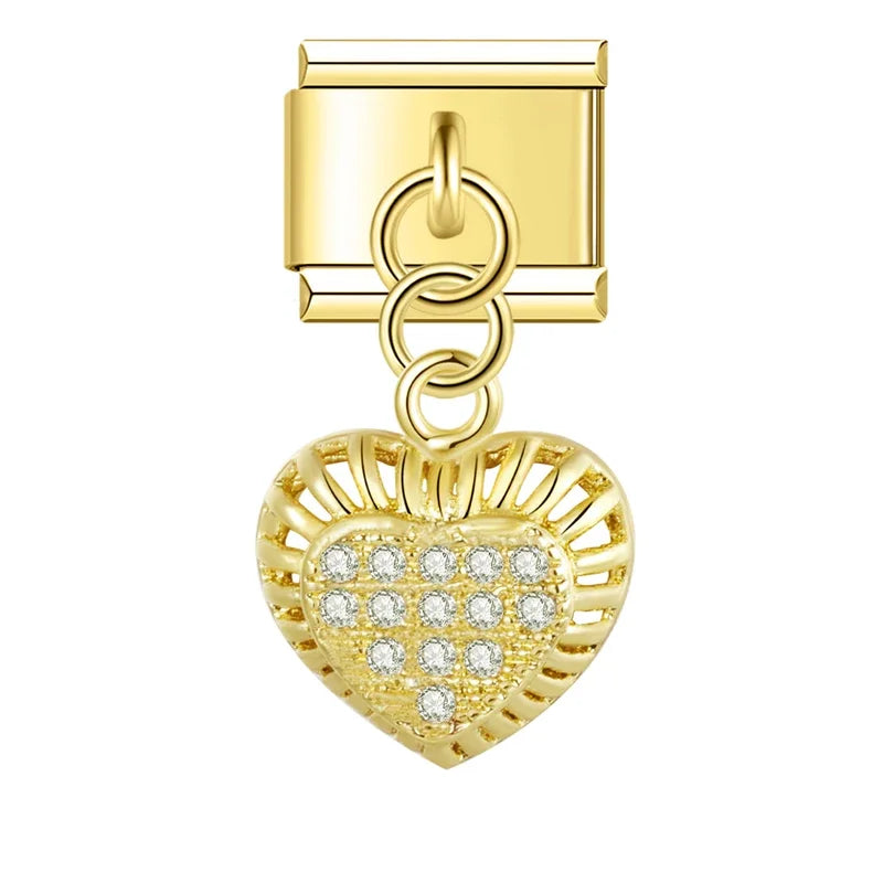 Shiny Heart Charm Gold