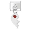Split Heart Charm Sølv