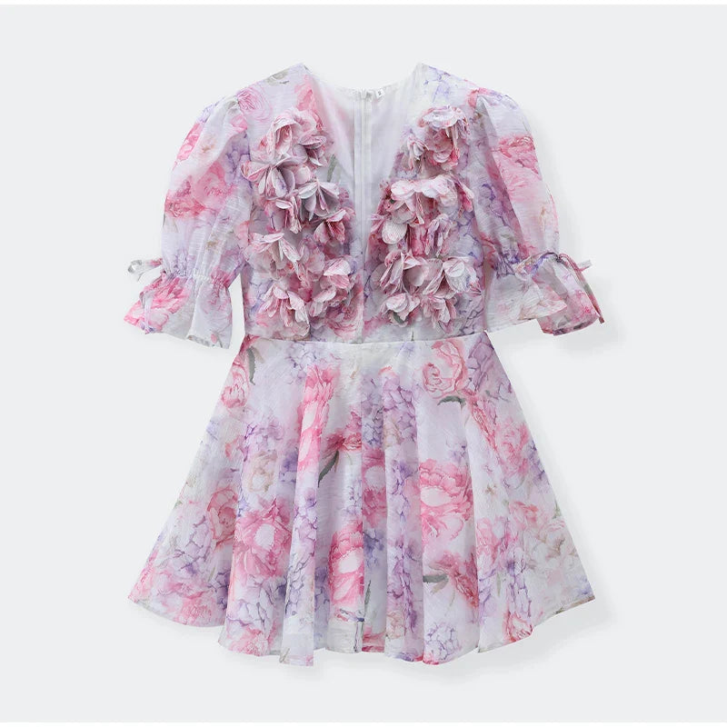 Amora™ Mini Abito in Chiffon Romantic Bloom