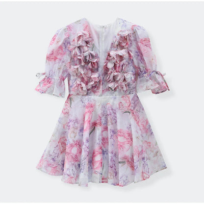 Amora™ Mini Abito in Chiffon Romantic Bloom