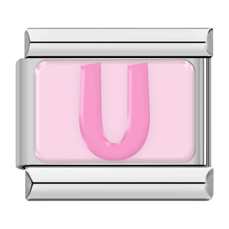 Pink Letter Charm