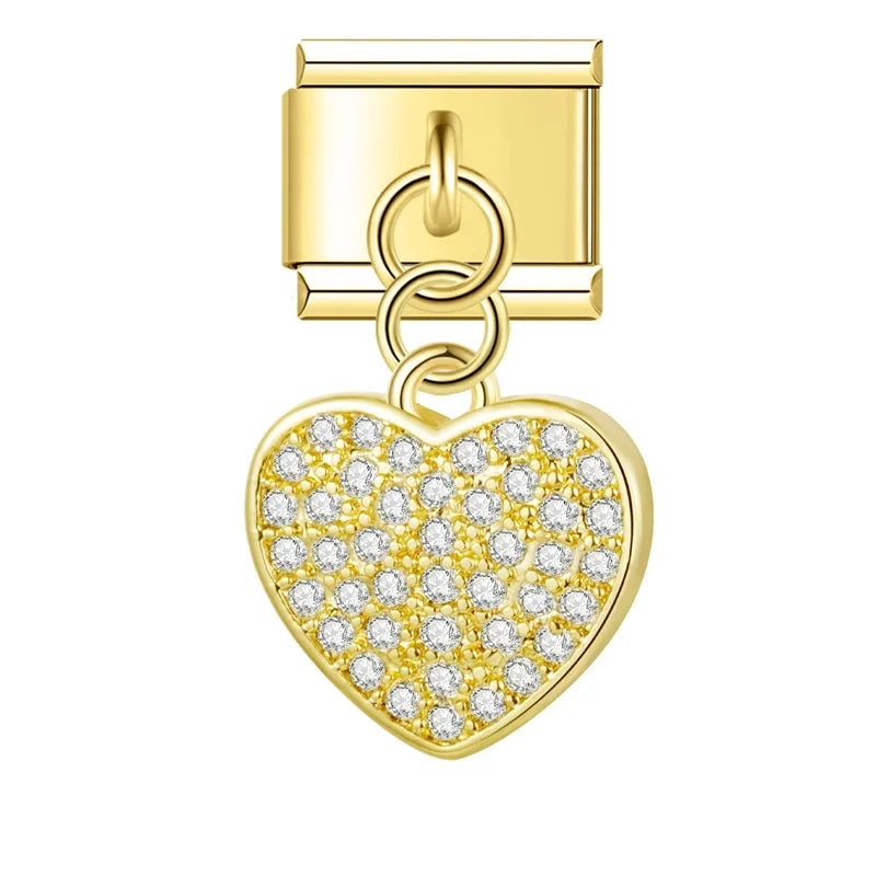 Big Shiny Heart Charm Gold
