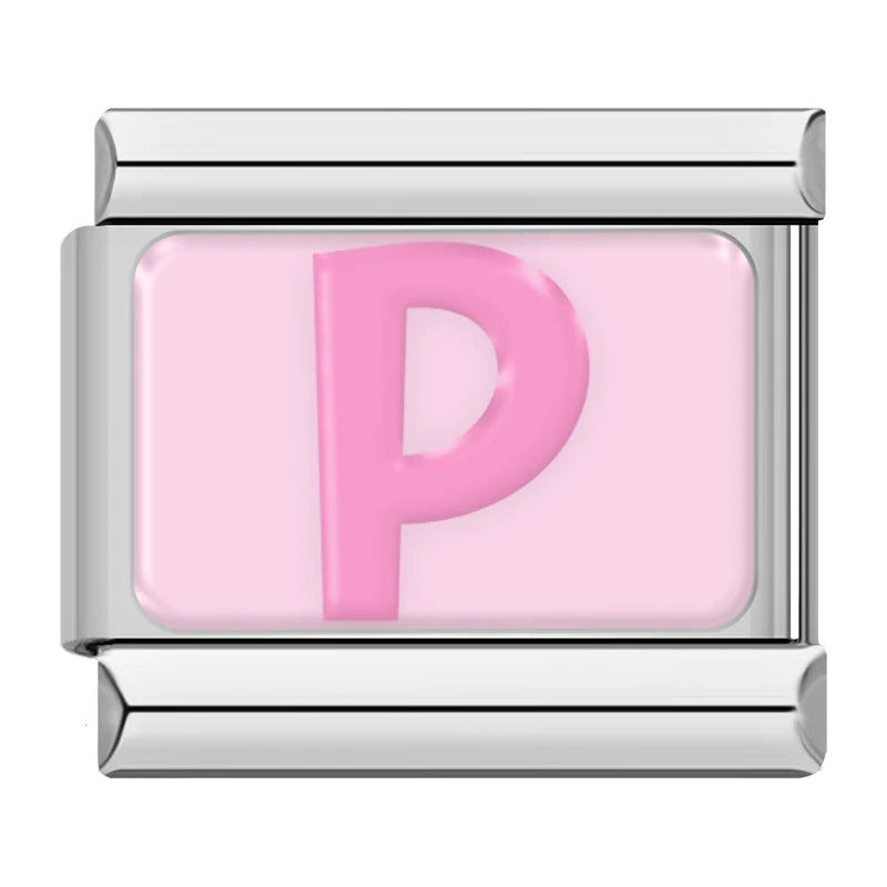 Pink Letter Charm