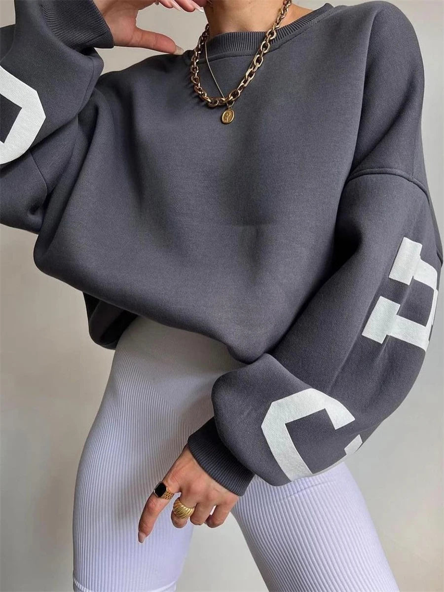 Isabel Back Letters Baskılı Oversize Sweatshirt