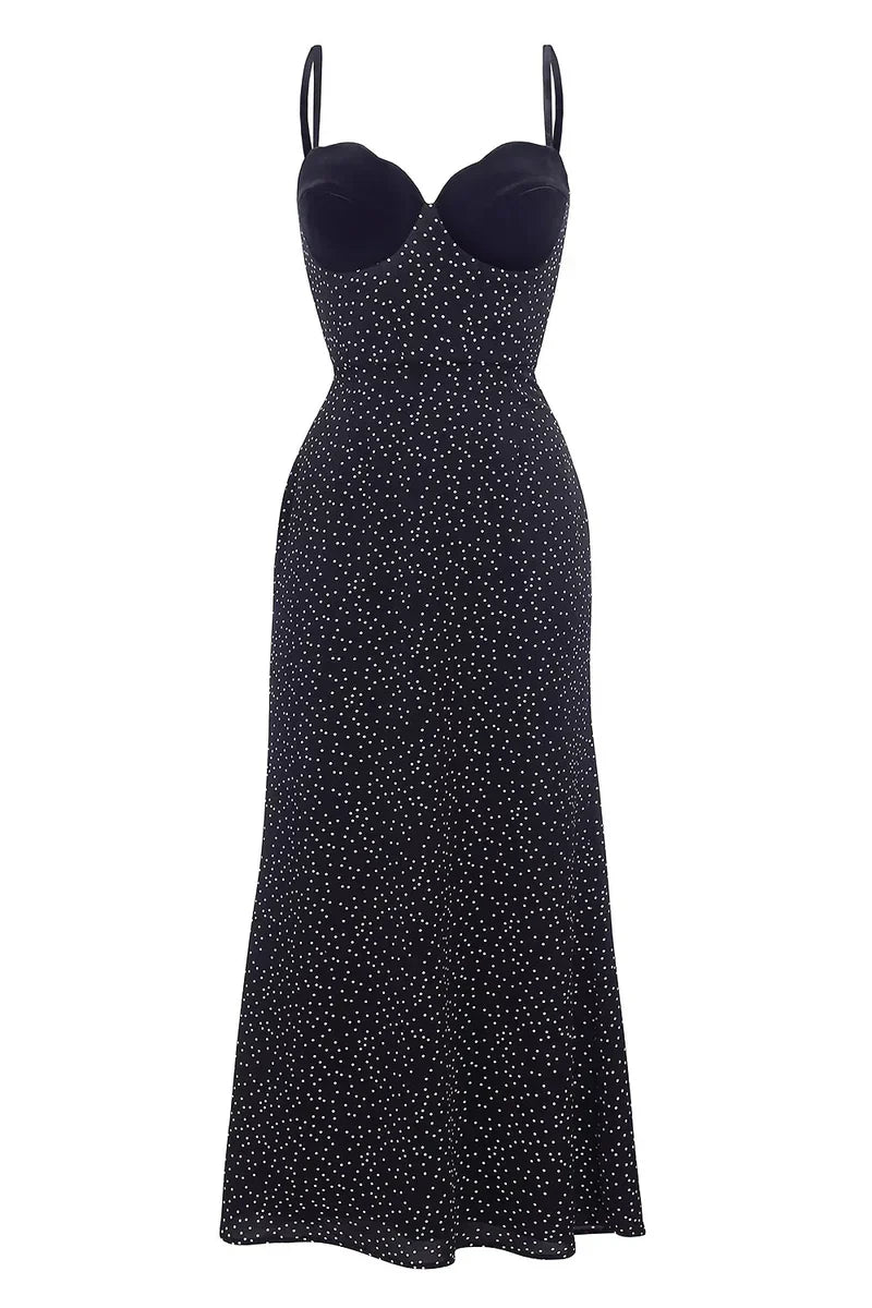 Amora™ Abito Midi in Velluto con Inserti