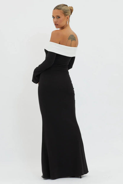 Amora™ Abito Lungo a Maglia Spalle Scoperte