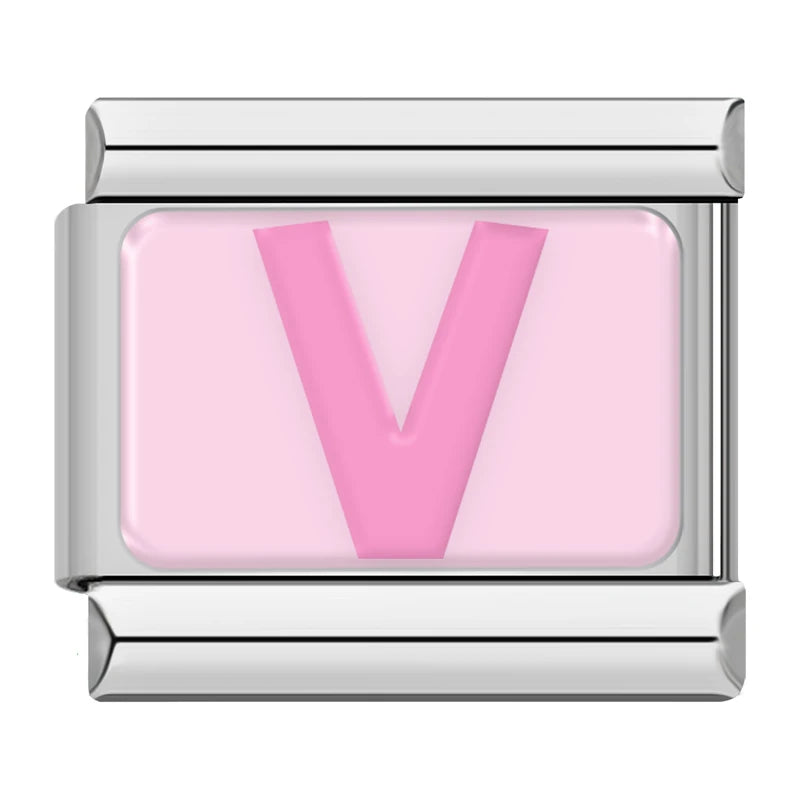 Pink Letter Charm