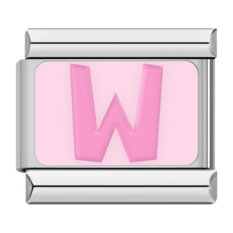 Pink Letter Charm