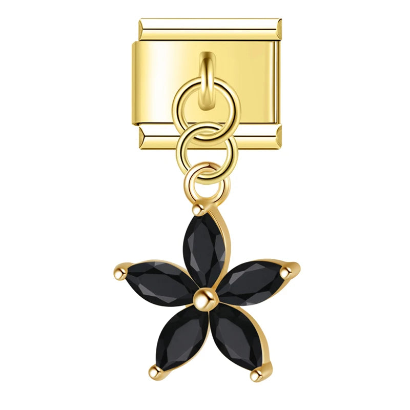 Flower Charms Black