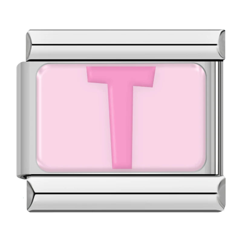 Pink Letter Charm