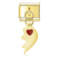 Split Heart Charm Gold