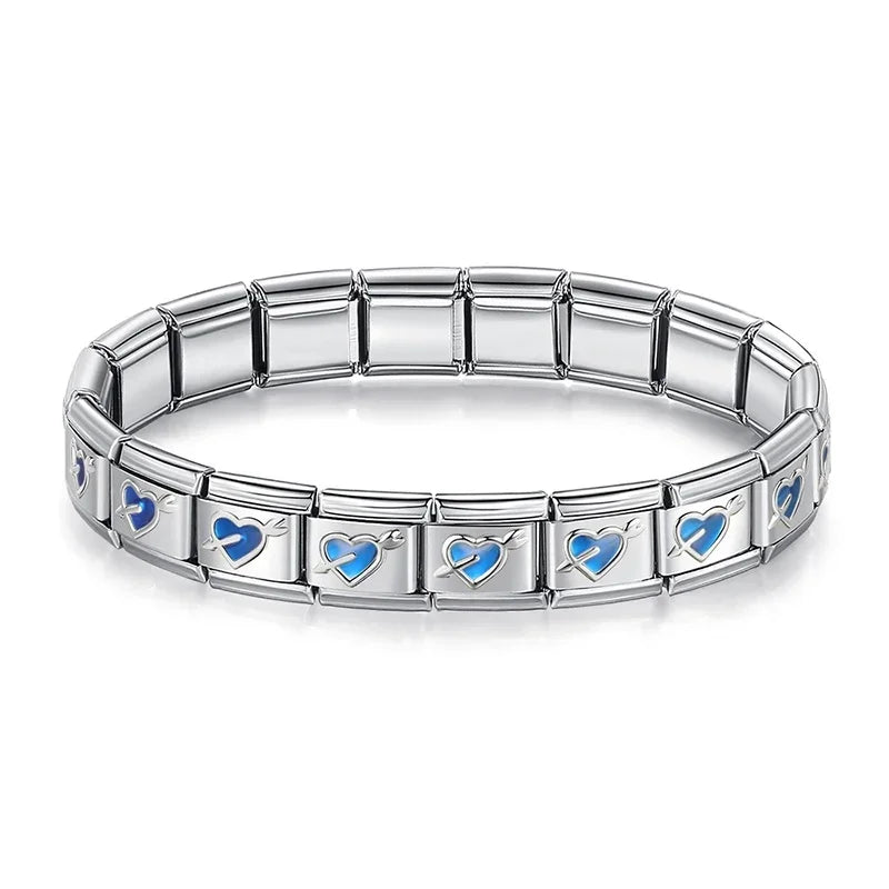 Blue Arrow Heart Bracelet
