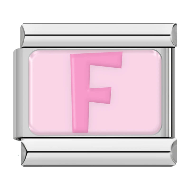 Pink Letter Charm