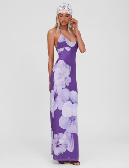 Abito Maxi Nour Mesh - Rosa