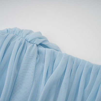 Amora™ Abito Maxi Plissettato Asimmetrico Blu