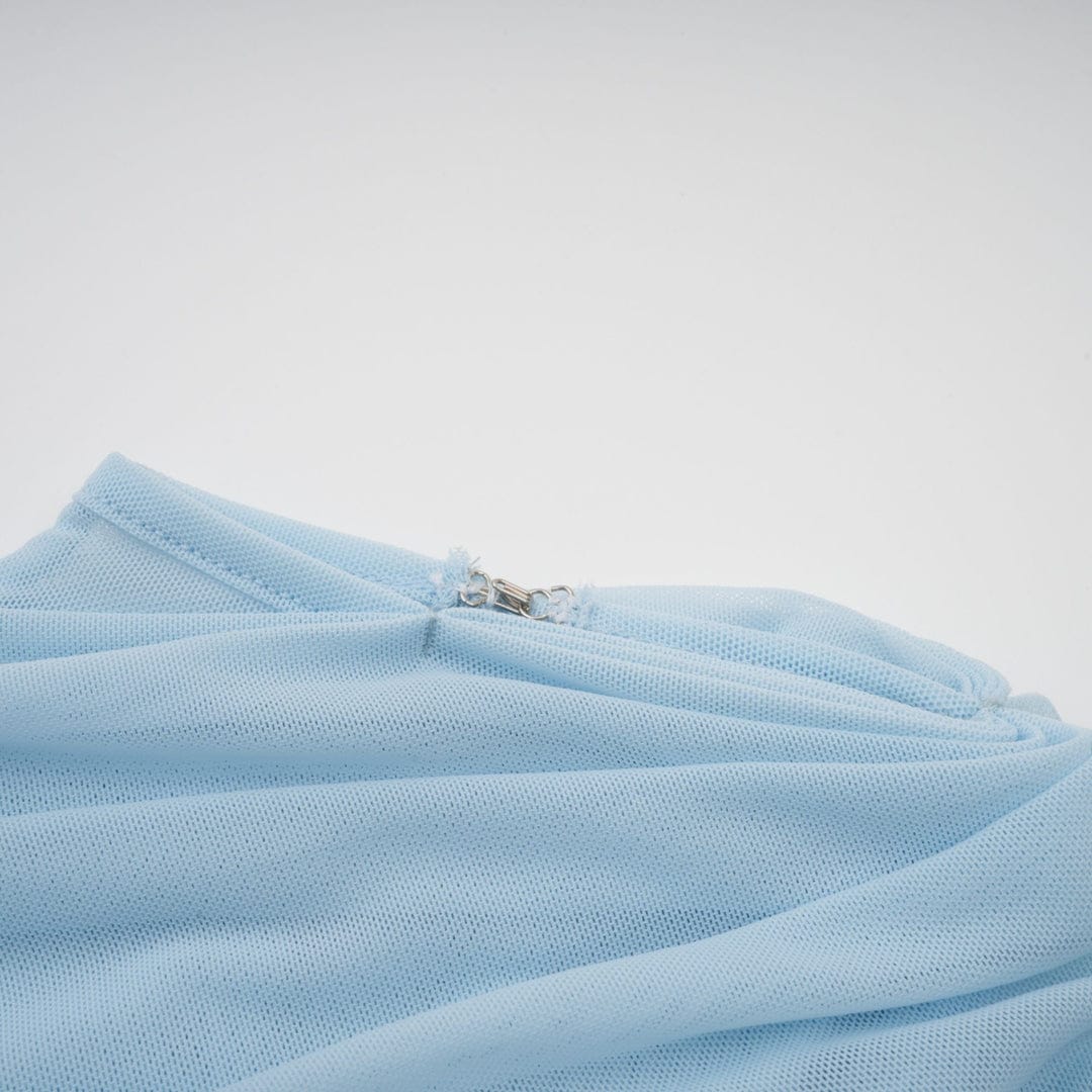 Amora™ Abito Maxi Plissettato Asimmetrico Blu