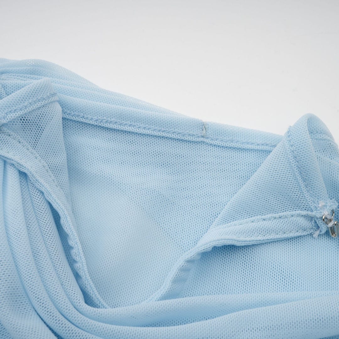 Amora™ Abito Maxi Plissettato Asimmetrico Blu
