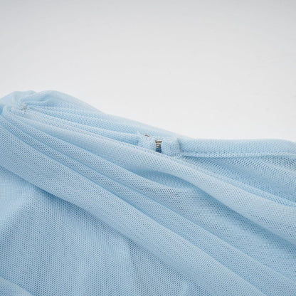 Amora™ Abito Maxi Plissettato Asimmetrico Blu