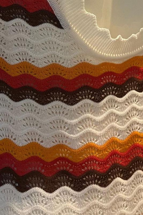 Amora™ Abito Lungo a Maglia Zigzag Schiena Scoperta